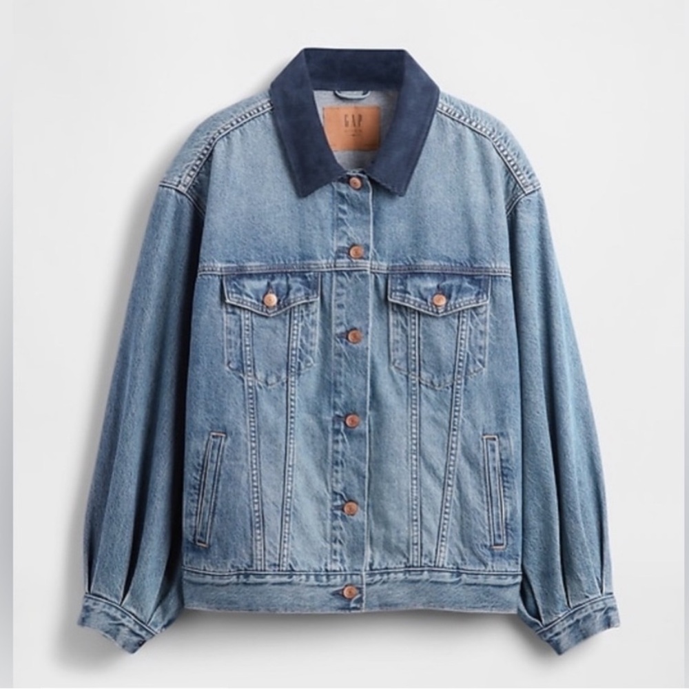 Gap Doen Collab Denim Jacket Contrast Collar - S